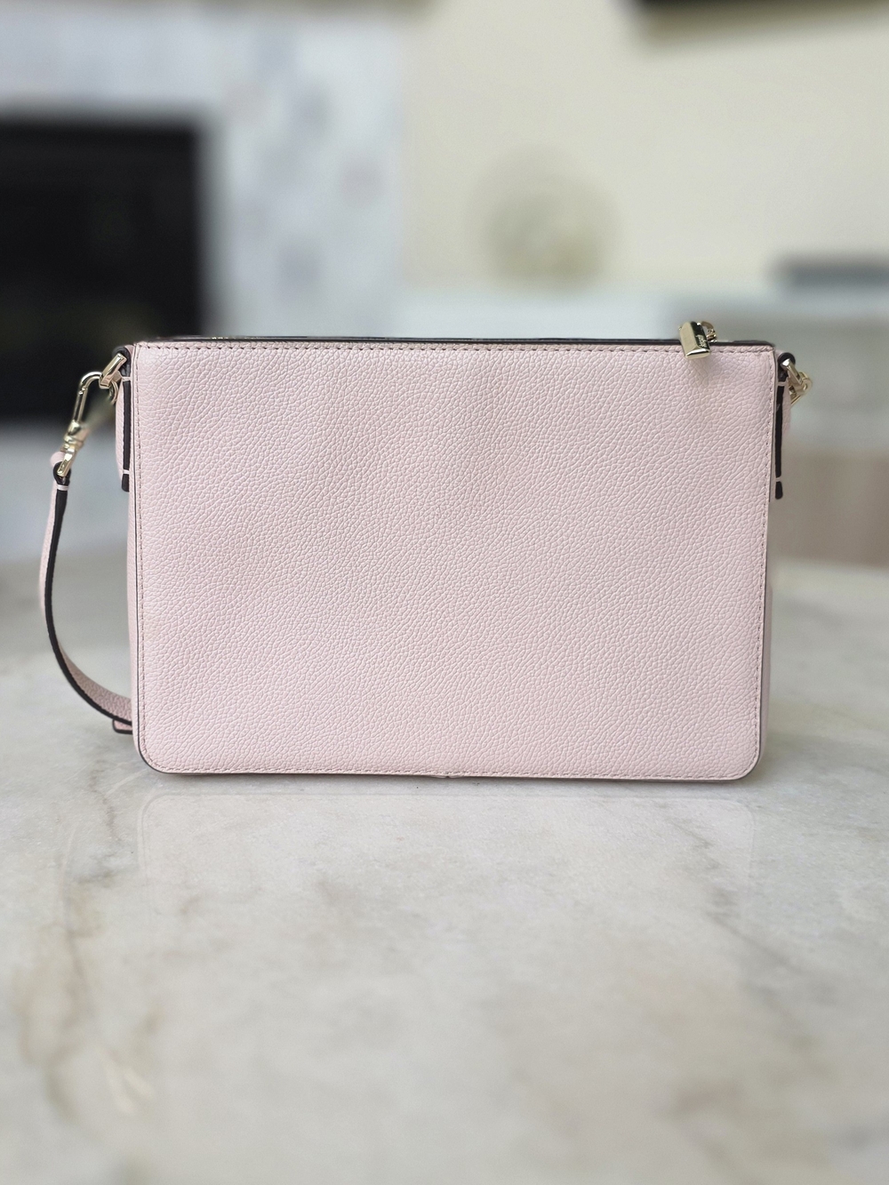 Kate Spade New York Pebbled Leather Crossbody Bag Blush Pink Silver Hardware - Picture 3 of 8